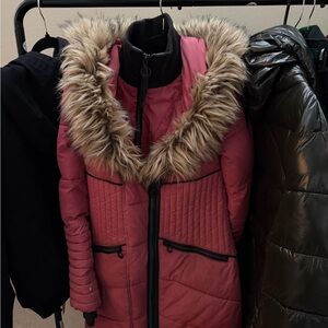 Noize Women's Rose Puffer Jacket with Fur Trim